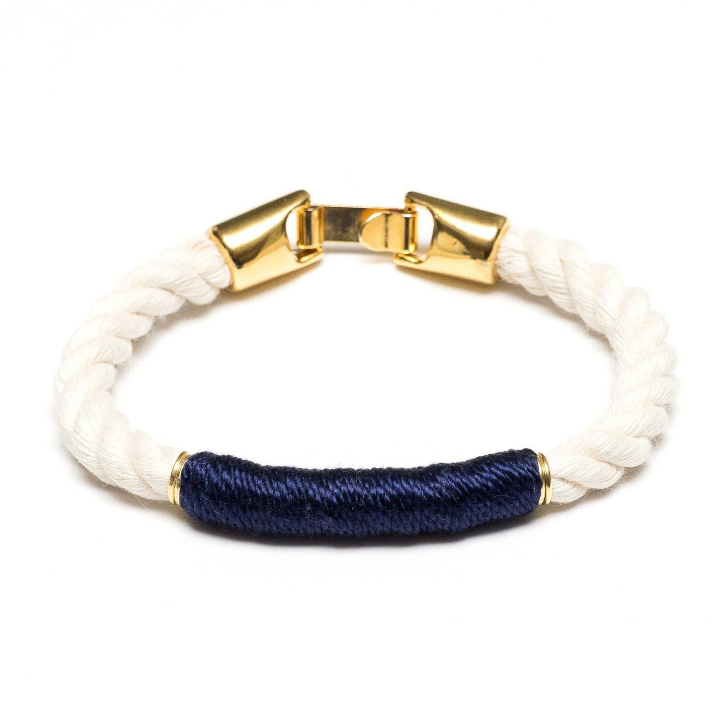 Beacon Bracelet - Ivory/Navy/Gold: L