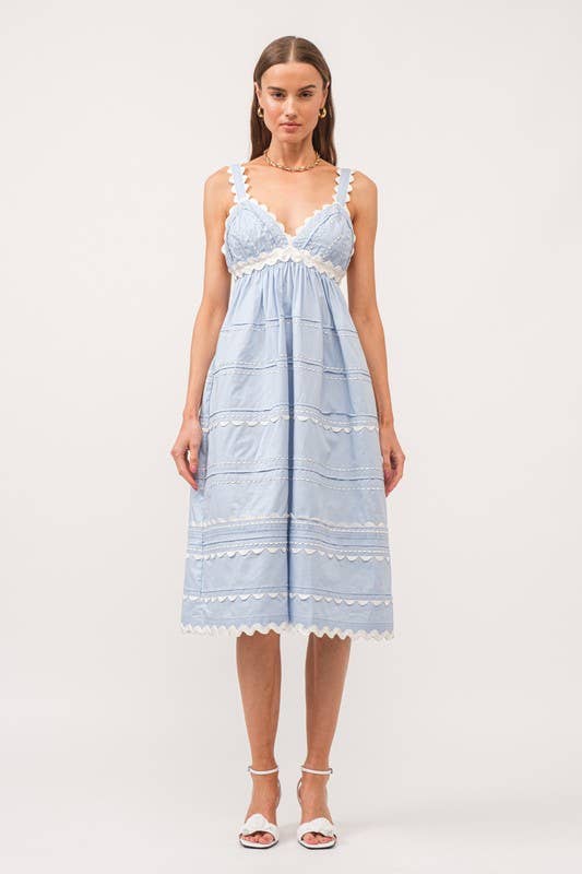 Jeanie Midi Dress: Blue