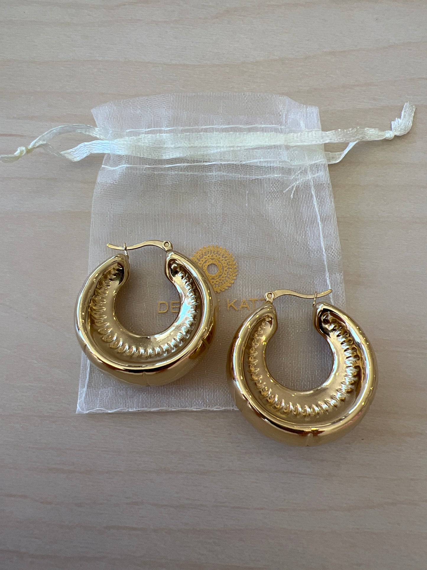Christa (gold) large hoop earrings