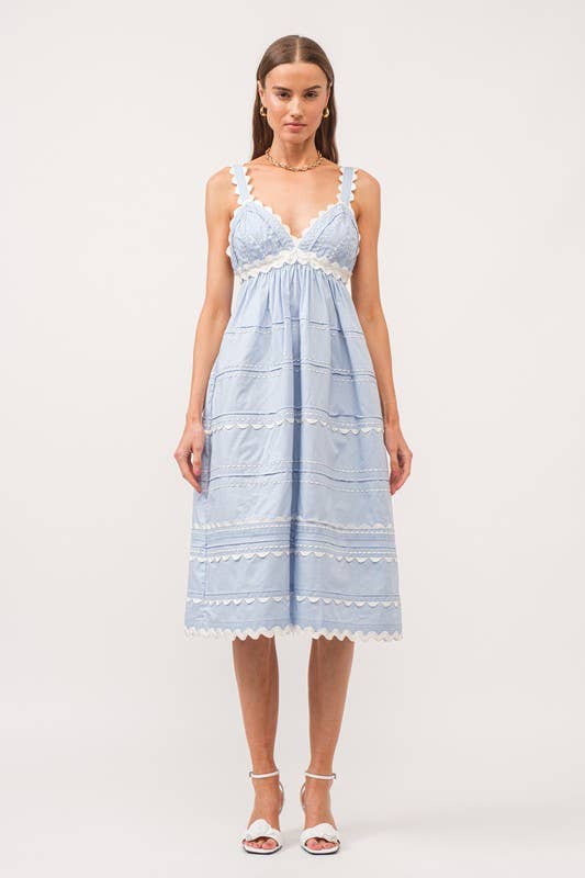 Jeanie Midi Dress: Blue