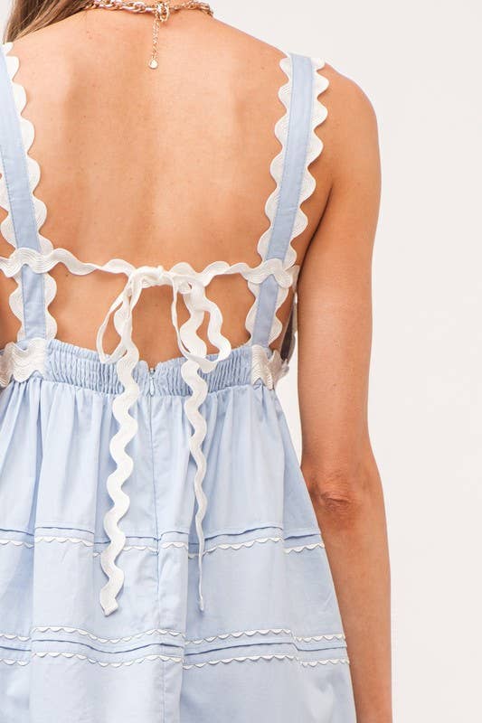 Jeanie Midi Dress: Blue
