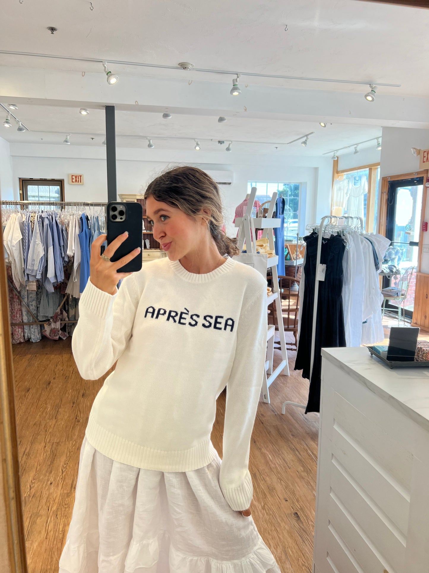 APRÈS SEA X ELLSWORTH & IVEY Knit Sweater - White/Navy