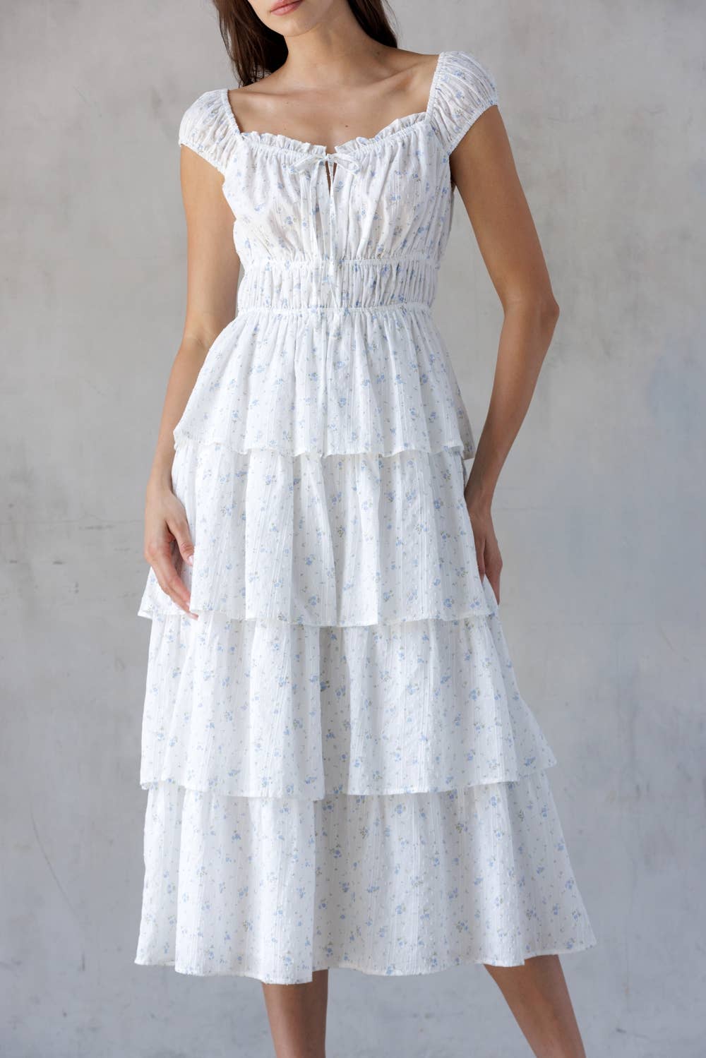 PRAIRIE GIRL: WHITE /BLUE FLORAL