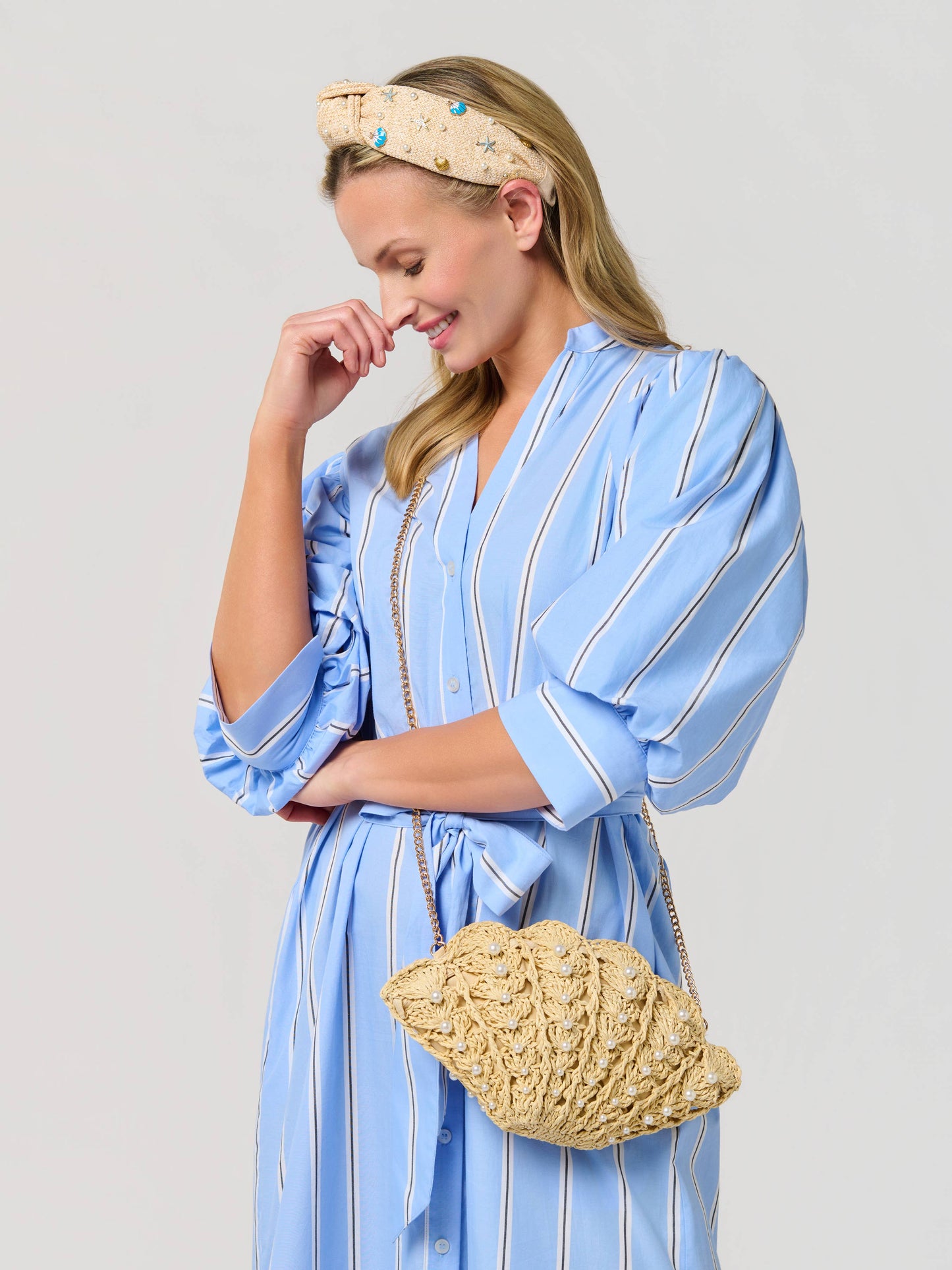 SHELL CROSS-BODY,NATURAL
