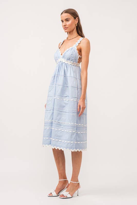 Jeanie Midi Dress: Blue