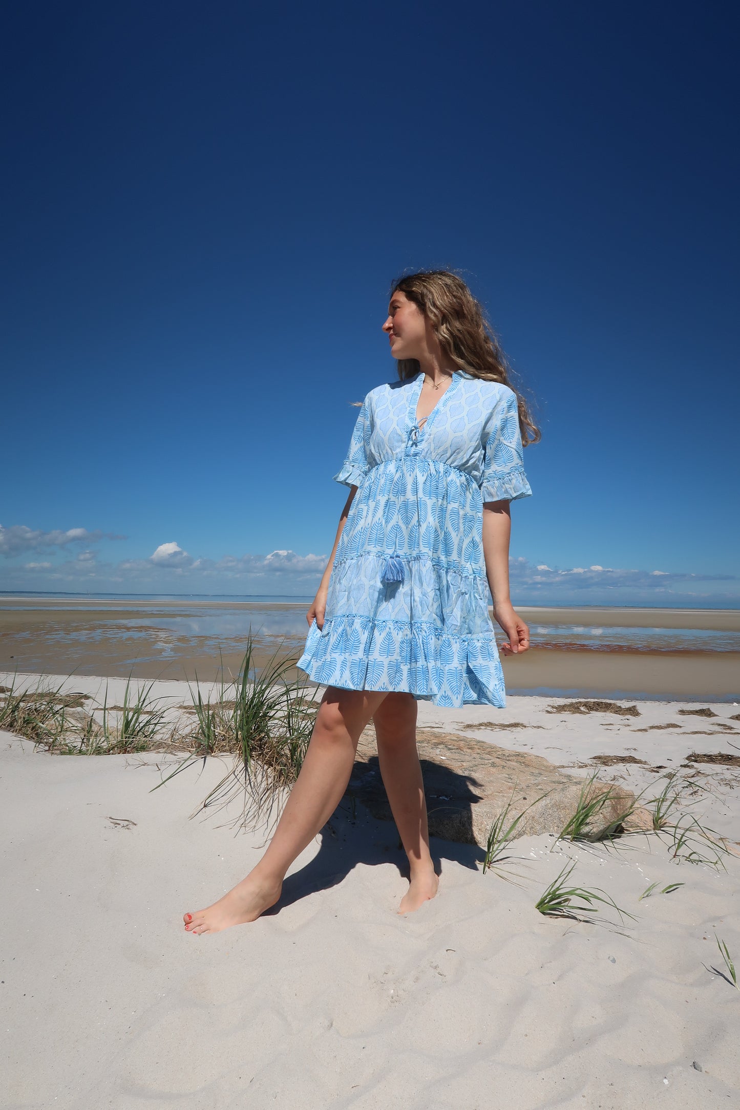 Sana Dress (BLUE IKAT)