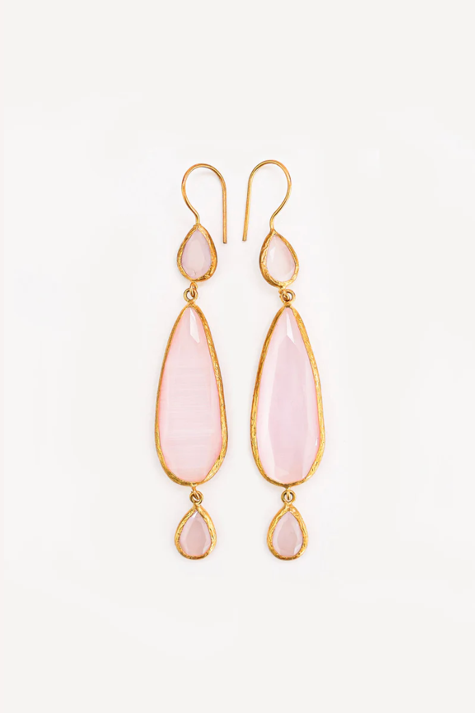 Adeena (Cat Eye Stone Rose) Dangle Earring