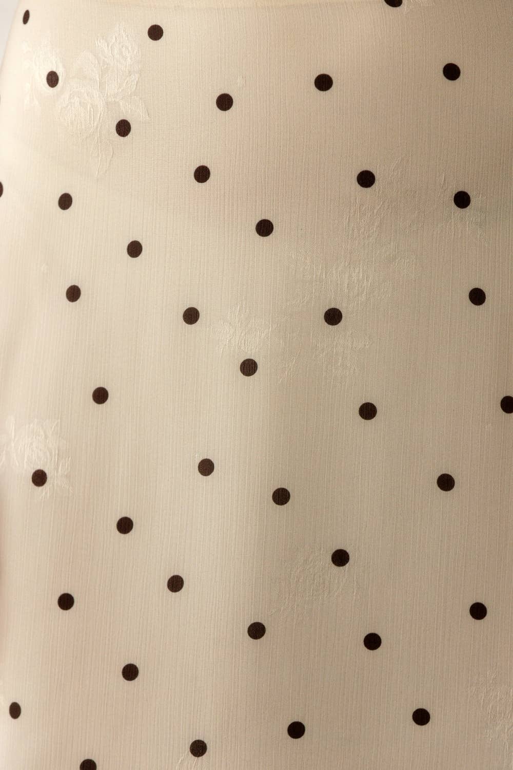 POLKA DOT MINI SKIRT: BUTTER/BROWN
