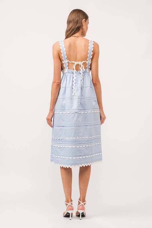 Jeanie Midi Dress: Blue