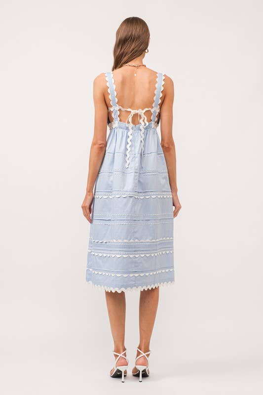 Jeanie Midi Dress: Blue
