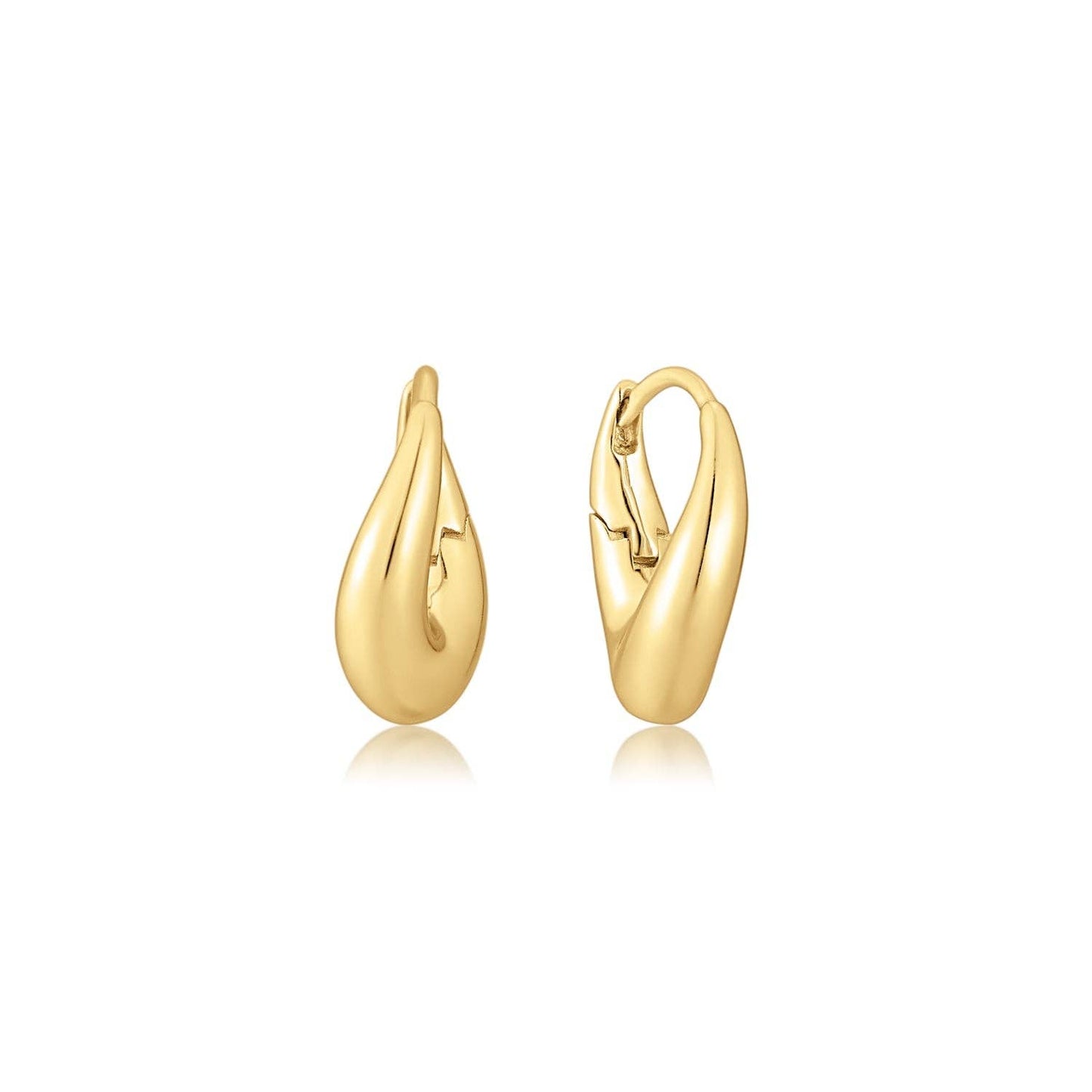 THICK WAVY HOOPS: 14k Gold Plated Sterling Silver
