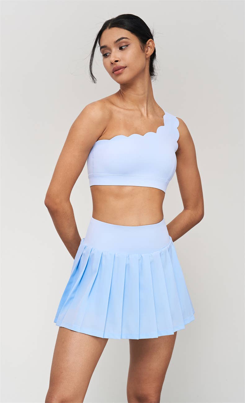 Serena Classic Pleated Tennis Skirt (Baby Blue)