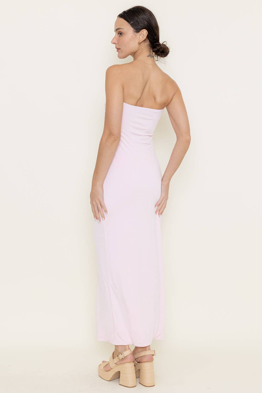 CHIC RESORT BEACH SEASHELL STRAPLESS DRESS: Pink