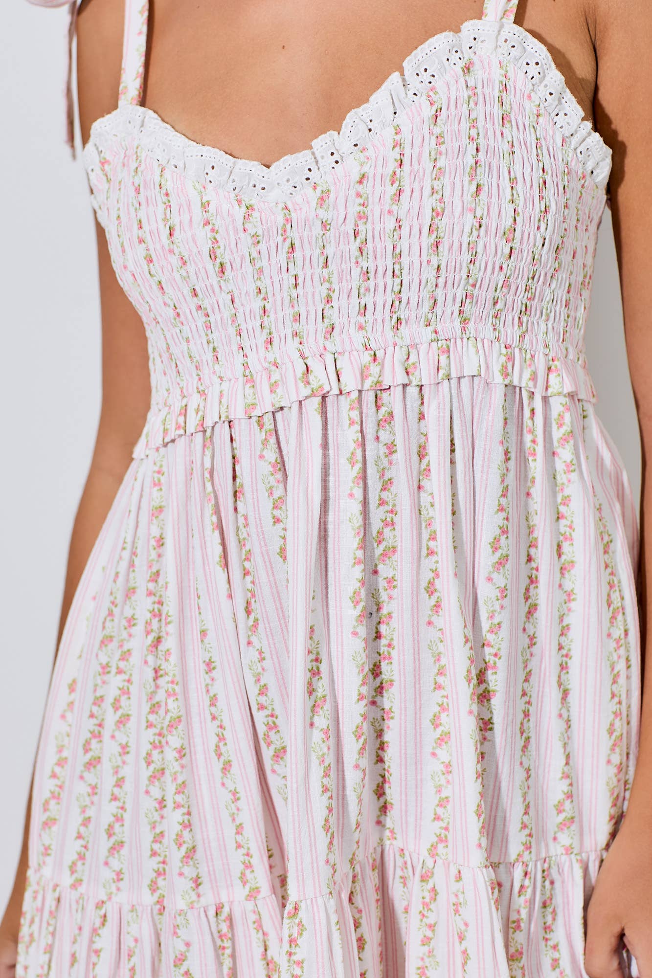 LOVE FANCY FLORAL MAXI SUNDRESS: IVORY & PINK