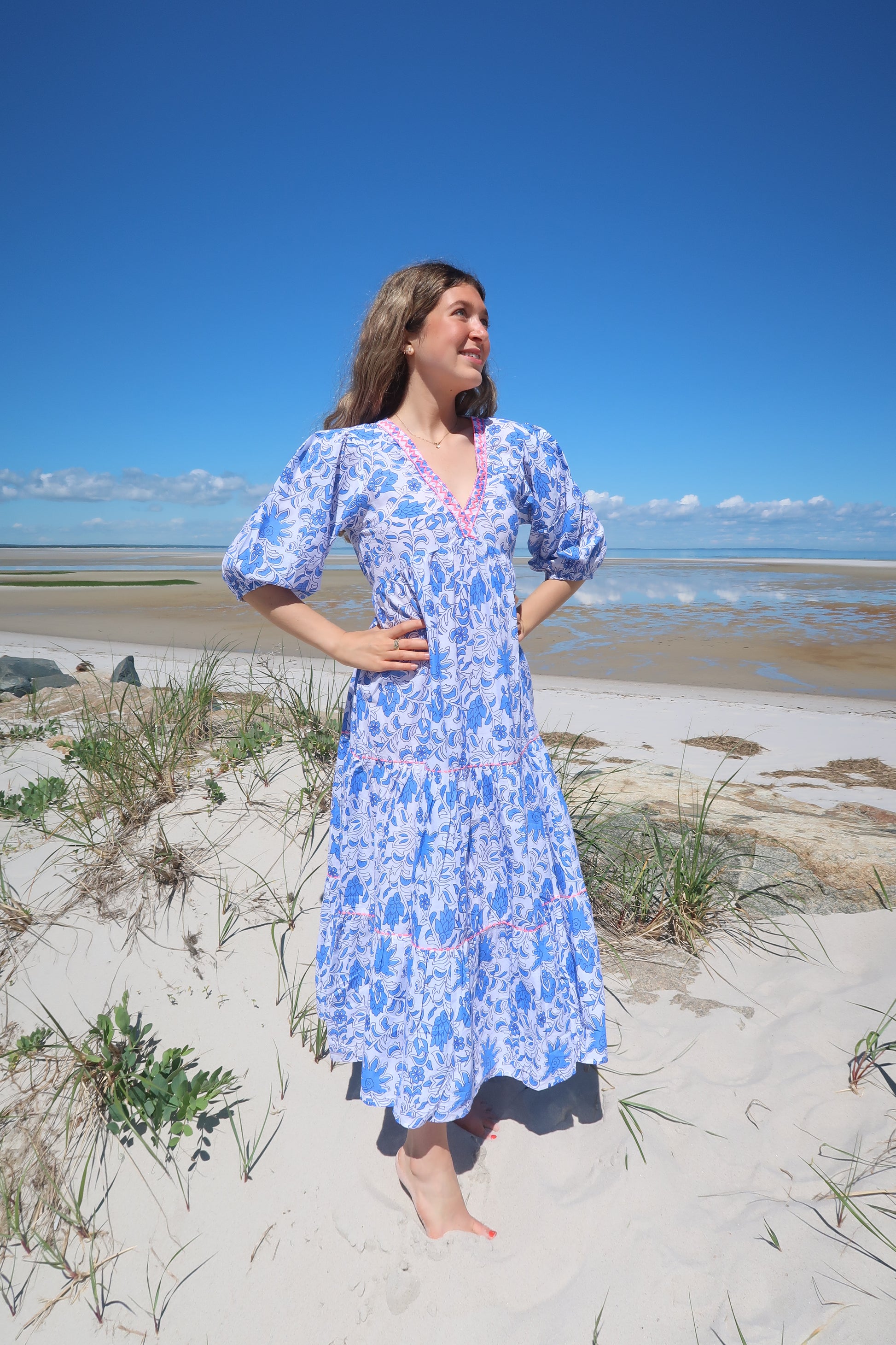 beach day dress Beach Day Mini Dress Cornflower Blue Summer Daze / Large