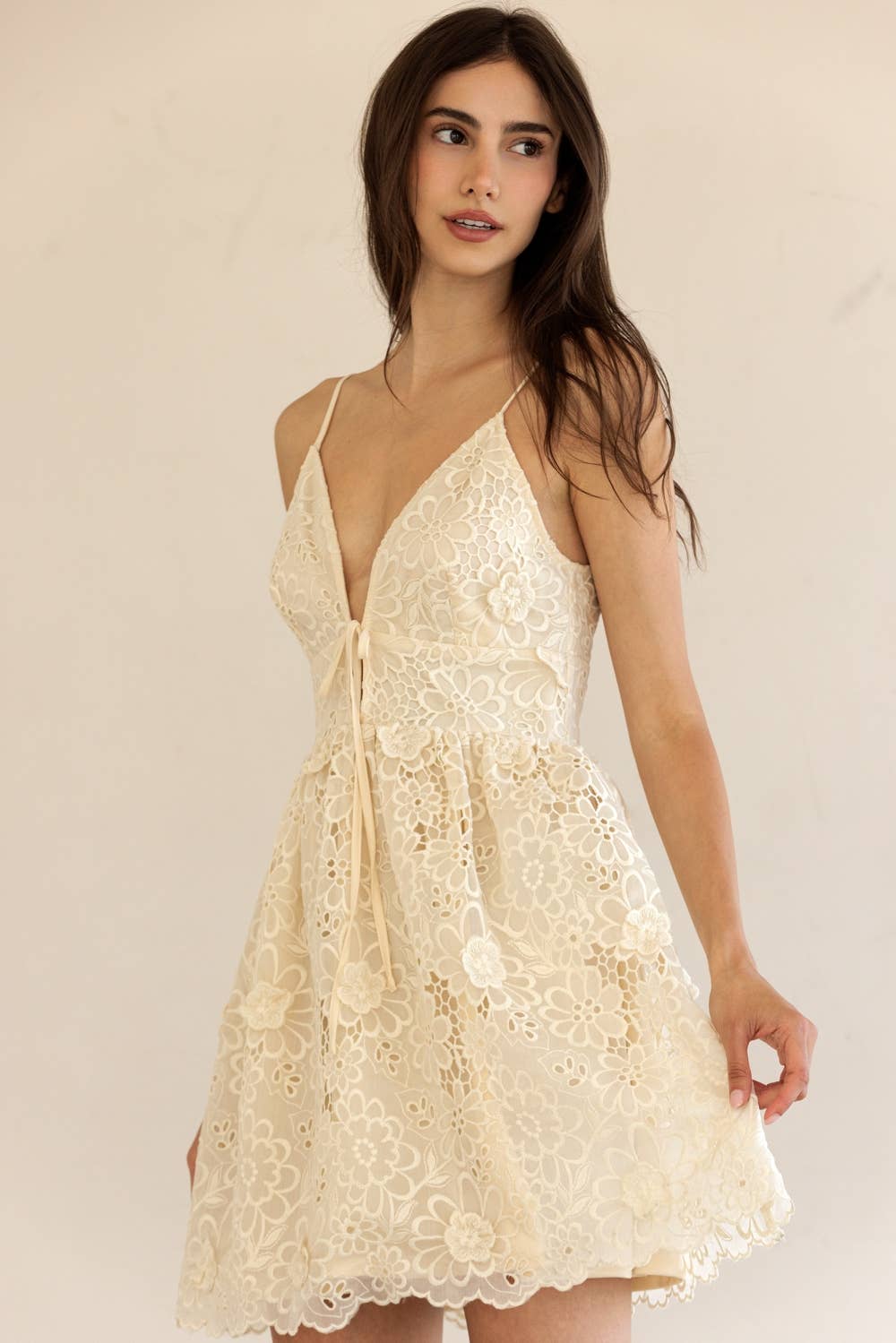 BUTTER LACE MINI DRESS