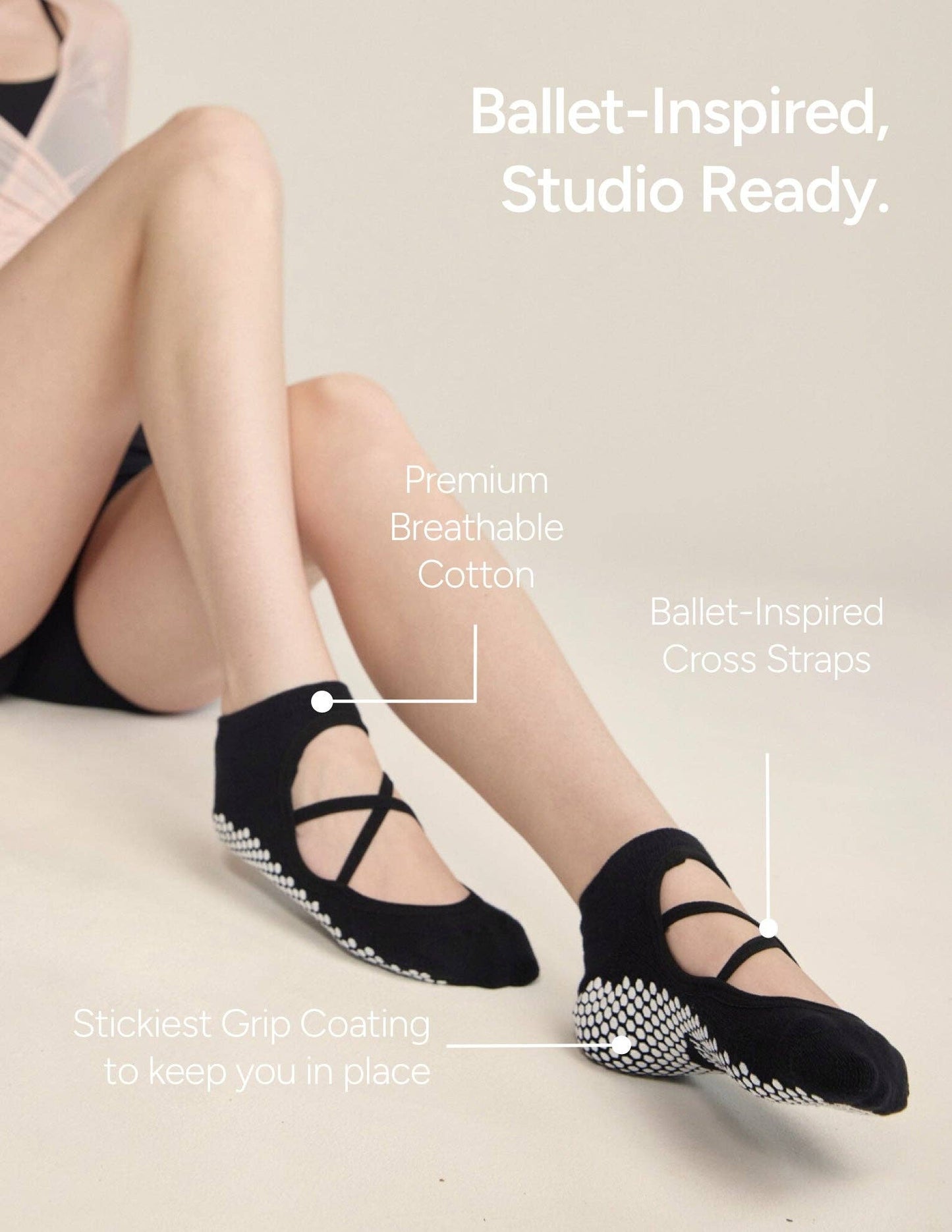 The Valerie Grip Sock: White