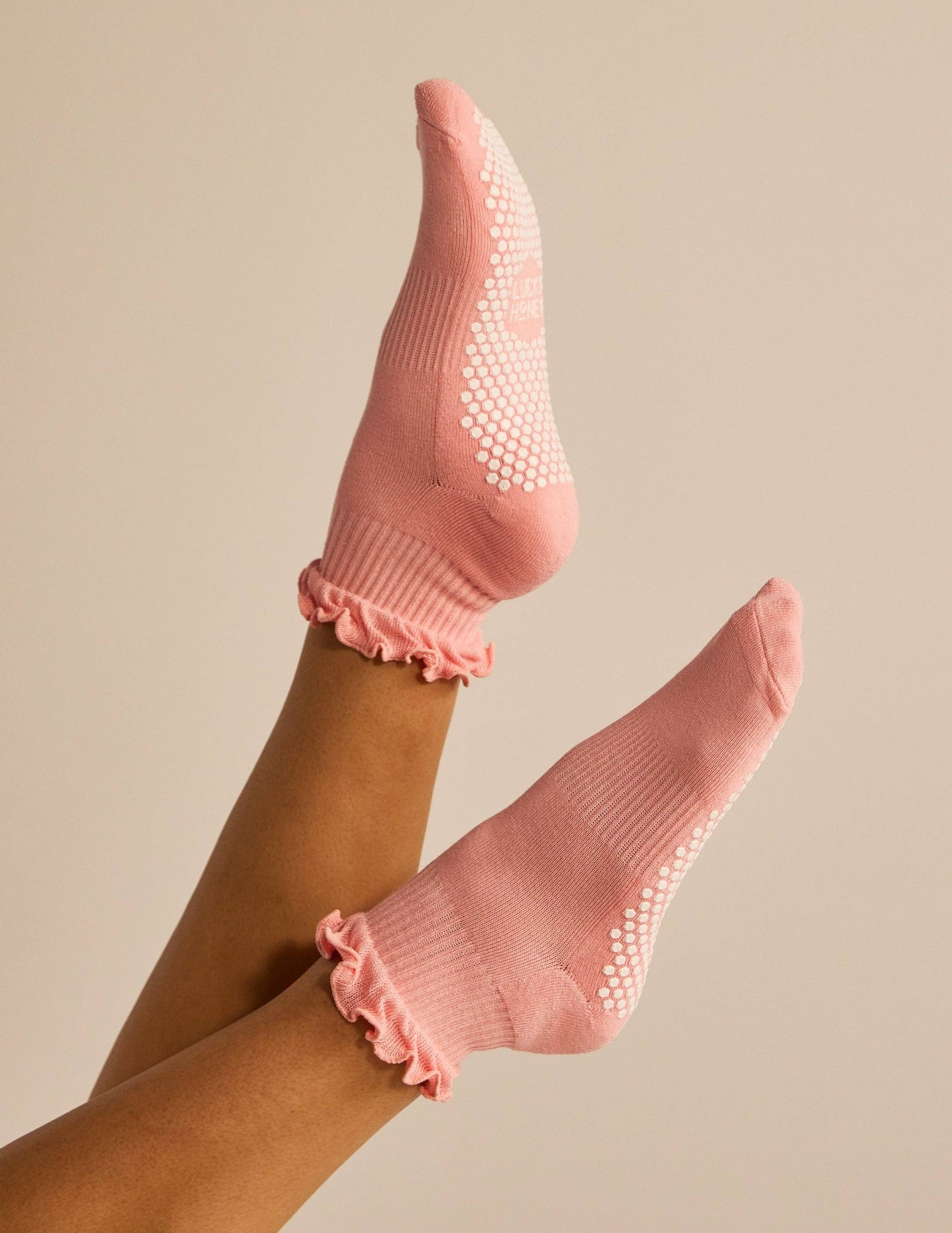 The Ruffle Grip Sock: White