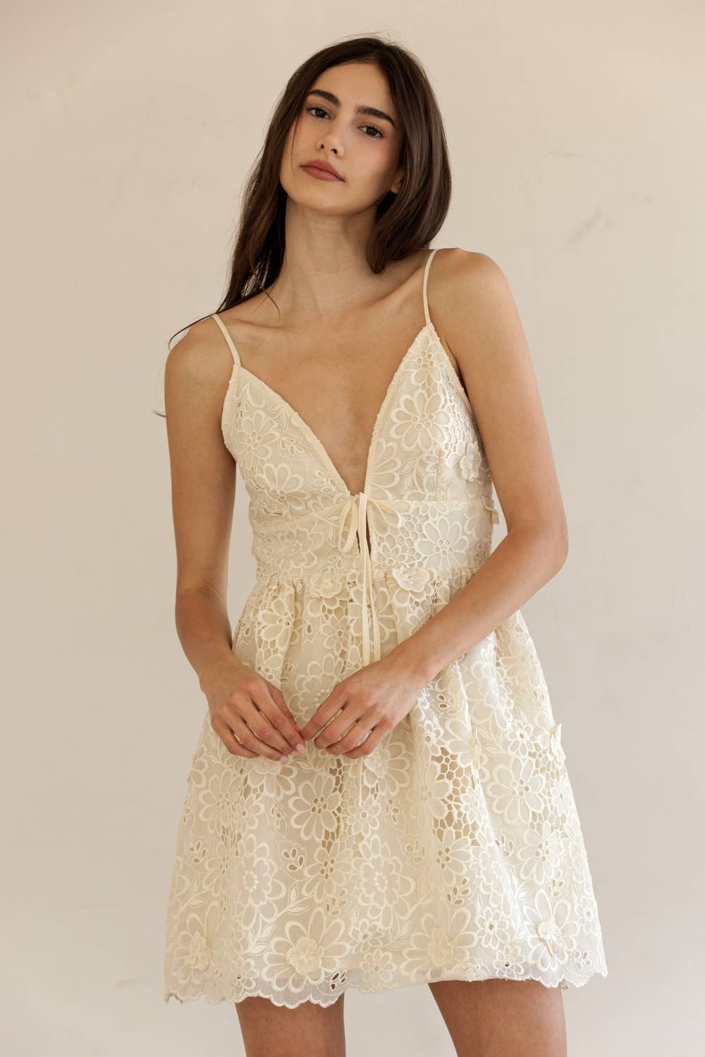 BUTTER LACE MINI DRESS