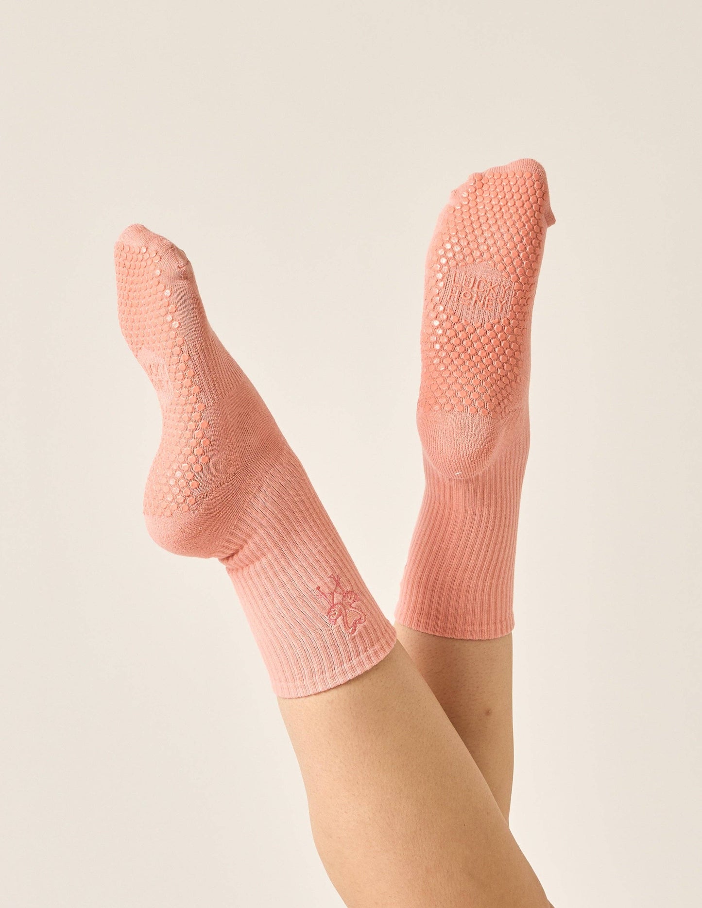 The Embroidered Crew Grip Sock: Disco