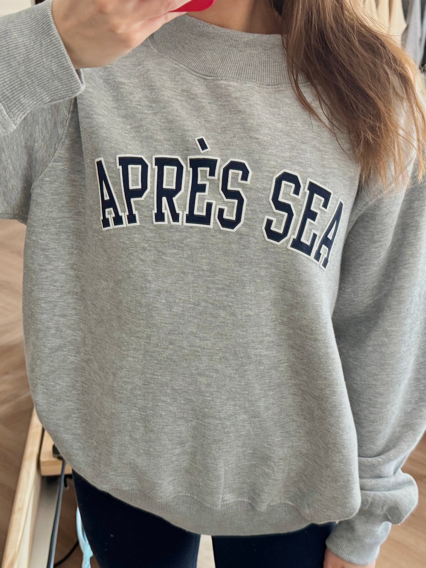APRÈS SEA MOCK NECK CREWNECK SWEATSHIRT - CLASSIC GREY