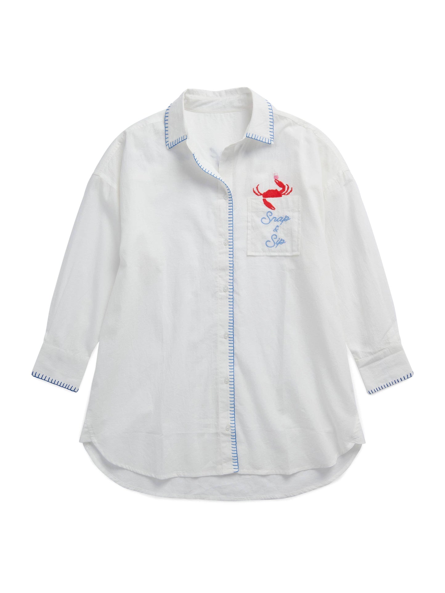 "SNAP & SIP/CATCH OF THE DAY" COVER-UP SHIRT