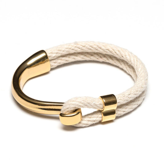 Hampstead - Ivory/Gold - Nautical Rope Bracelet: L