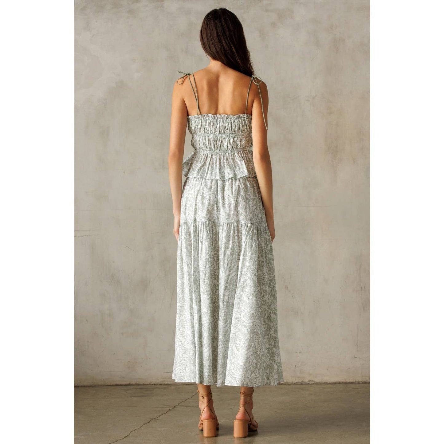 WHITE MOUNTAIN GREEN FLORAL SKIRT