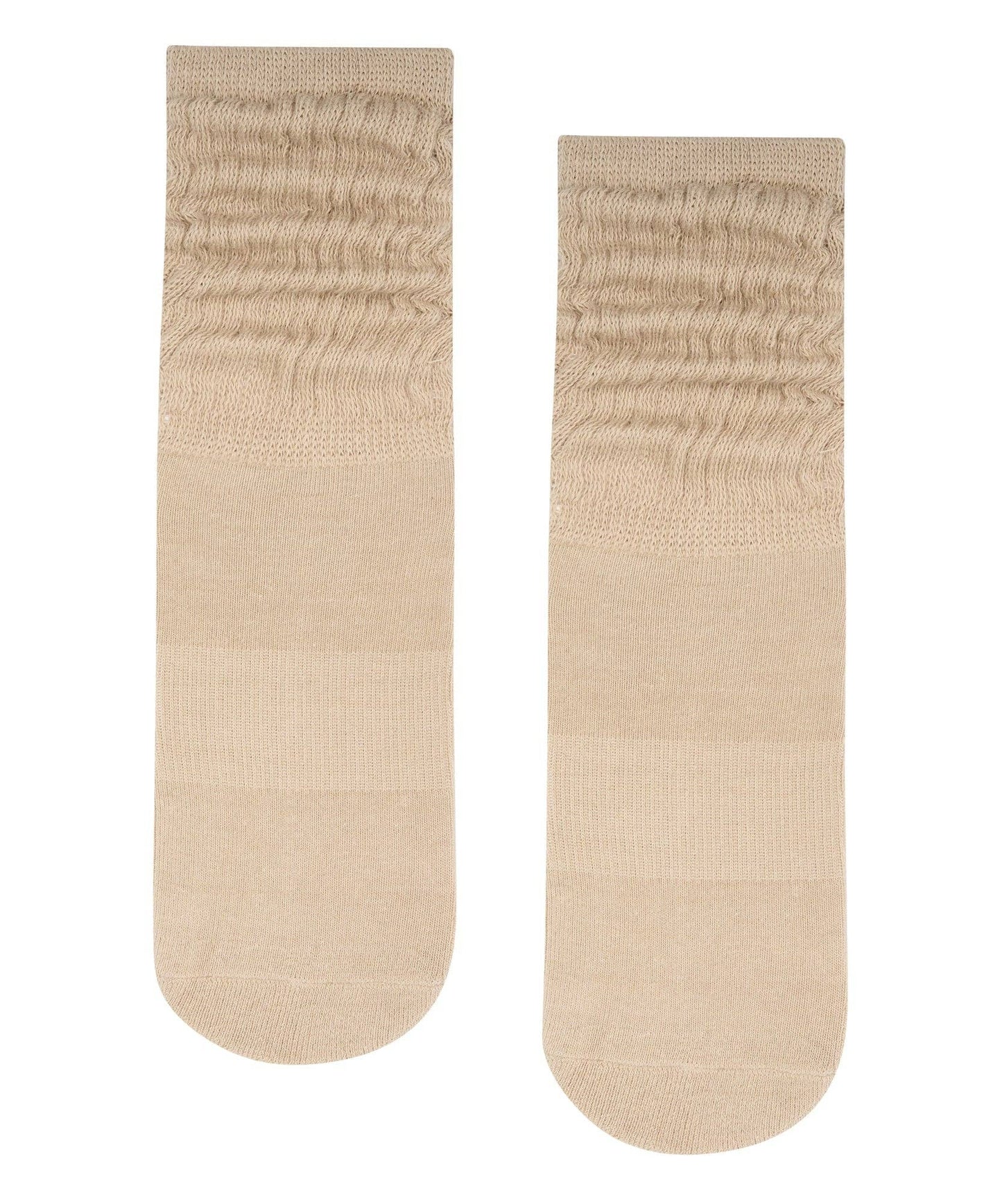 Scrunch Non Slip Grip Socks - Latte: Large