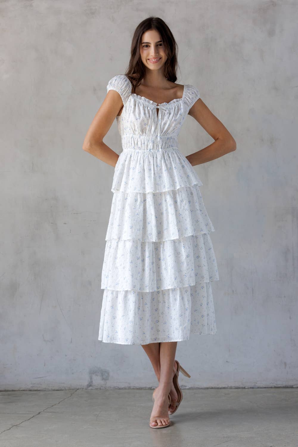 PRAIRIE GIRL: WHITE /BLUE FLORAL