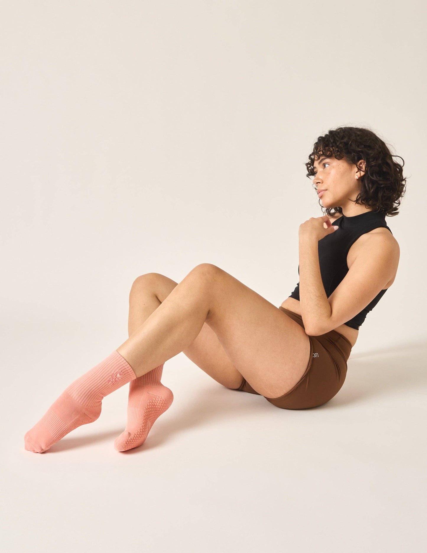 The Embroidered Crew Grip Sock: Disco