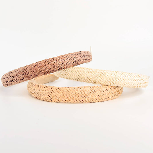 Skinny Natural Rattan Straw Headband: Assorted