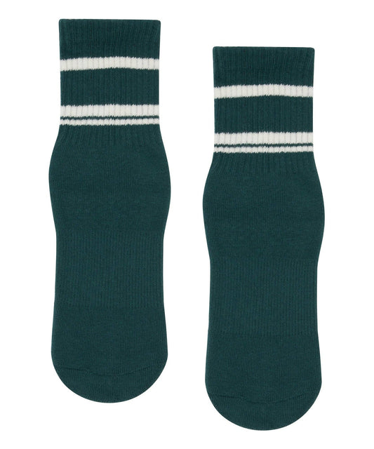 Crew Non Slip Grip Socks - Forest Flow: Medium