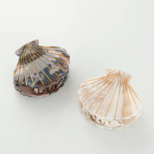 Calacatta Seashell Claw Clip - Small : Assorted