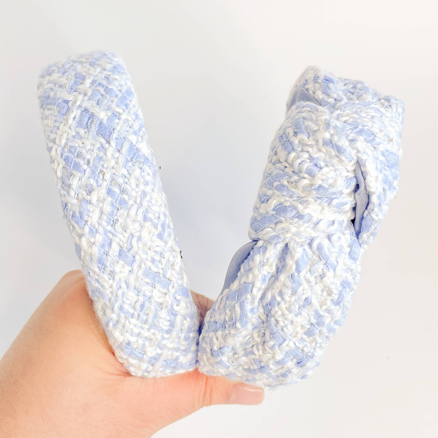 Coastal Blue Tweed Padded Knot Headband: Assorted
