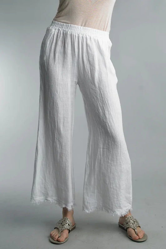 Linen Fringe Pant (white)