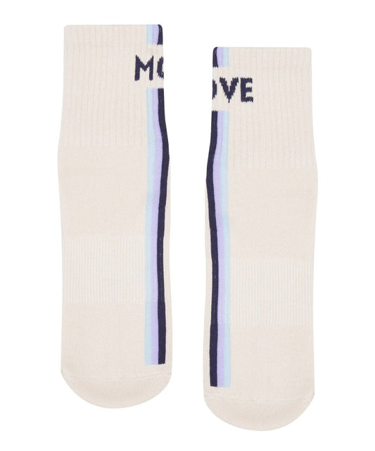 Crew Non Slip Grip Socks - Stellar Stripes Milk: Large