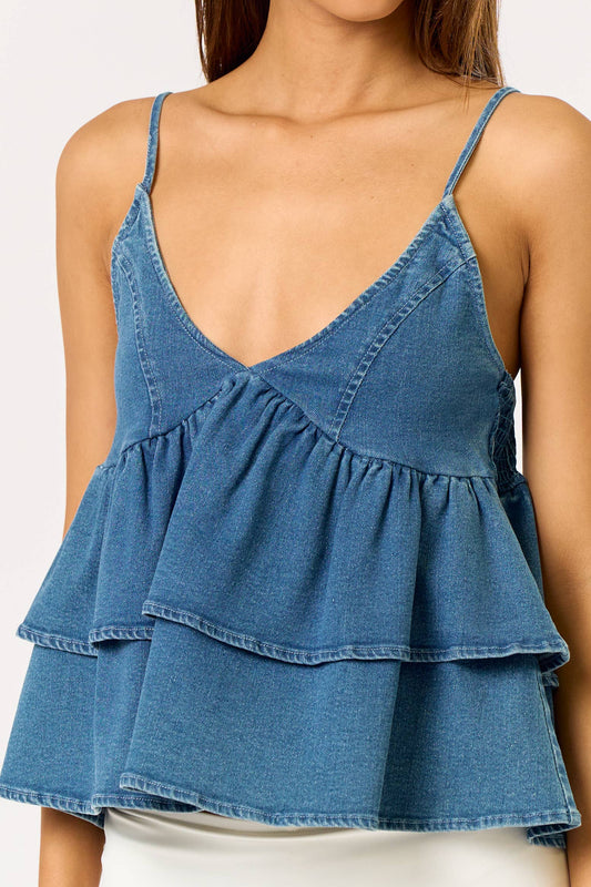 Denim Babydoll Top