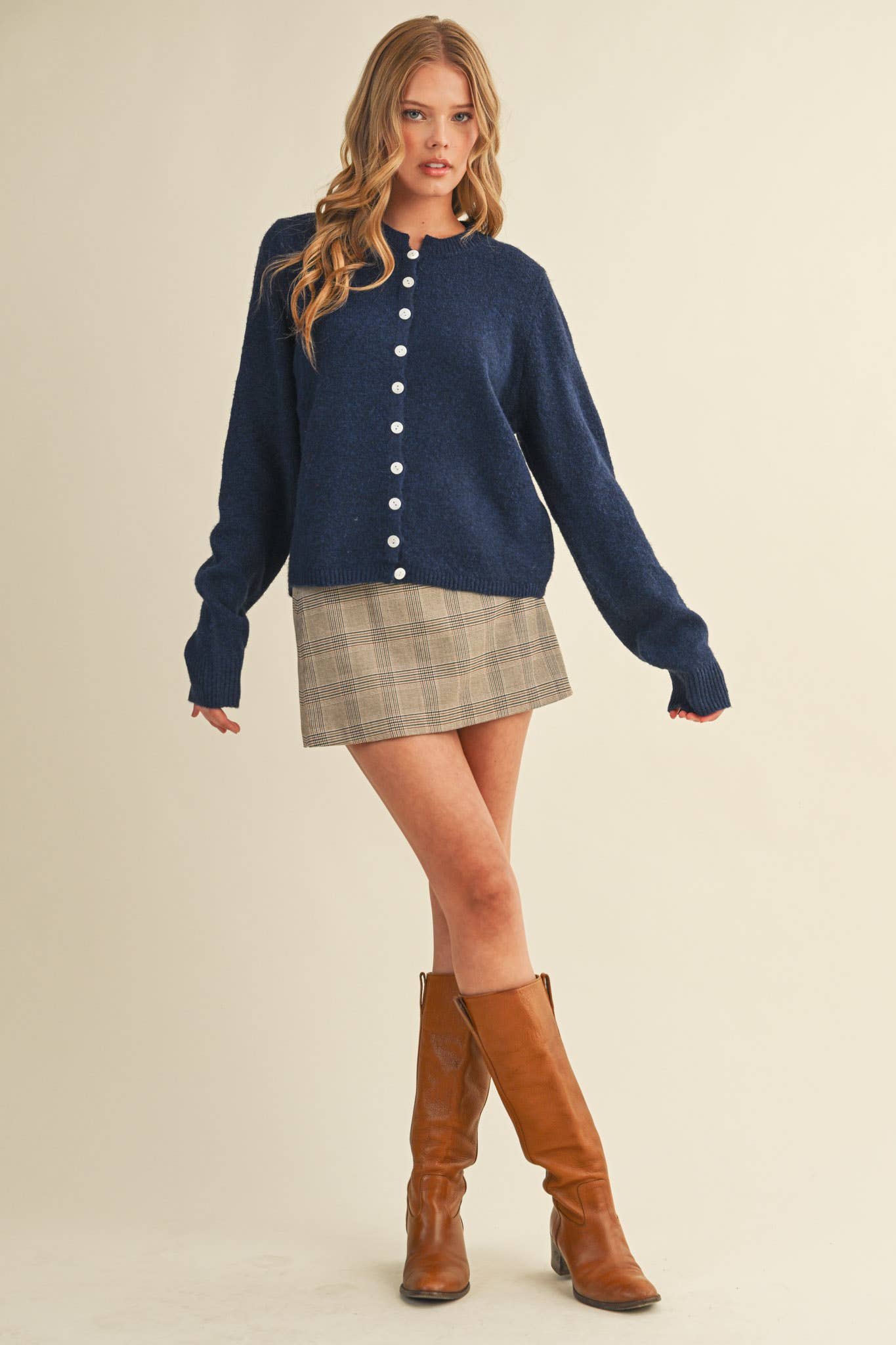 MARLED KNIT SWEATER CARDIGAN - MIDNIGHT BLUE