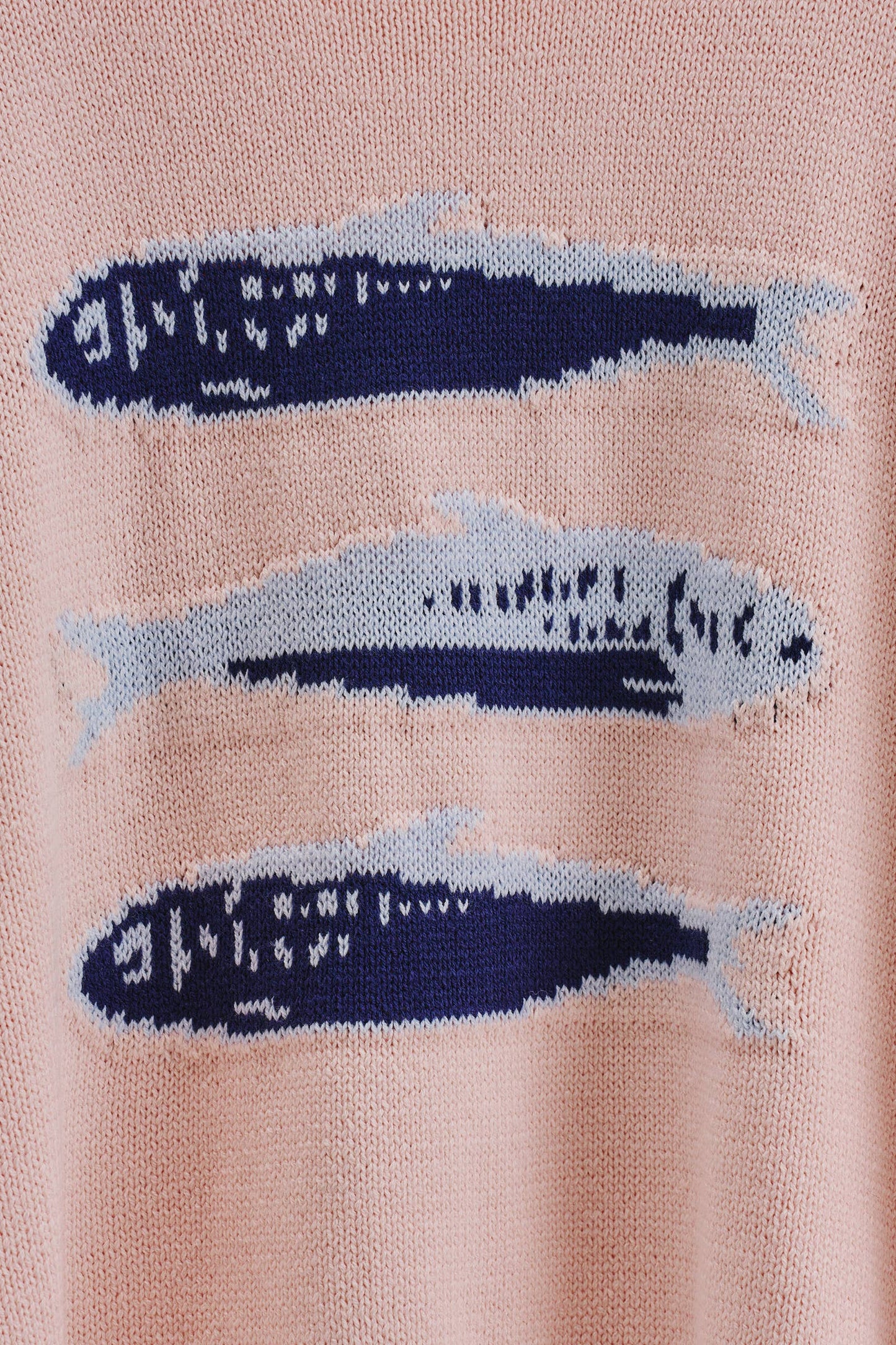 Graphic Oversized Drop-Shoulder Knit Sweater: Blue / SM-ML:3-3
