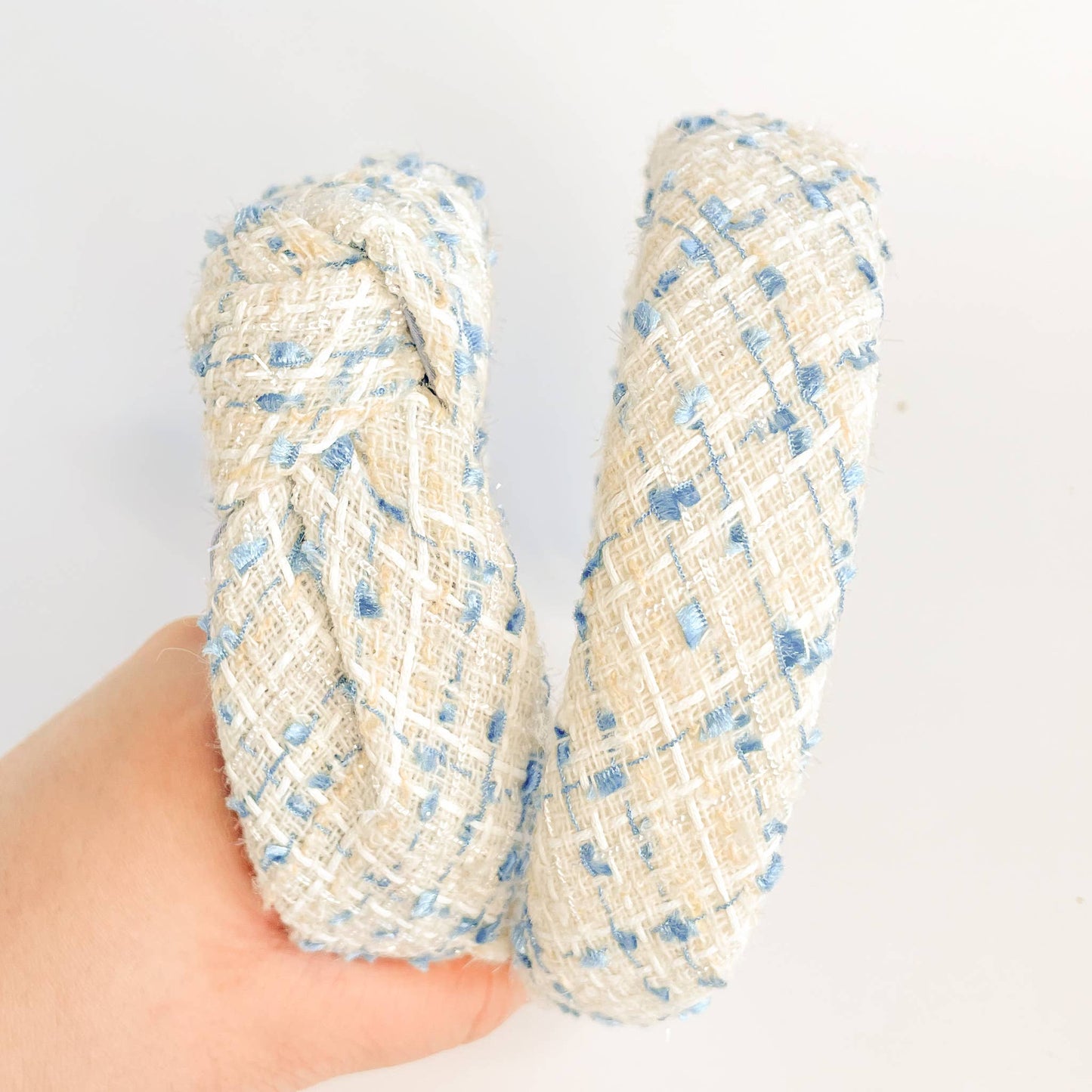 Coastal Blue Tweed Padded Knot Headband: Assorted