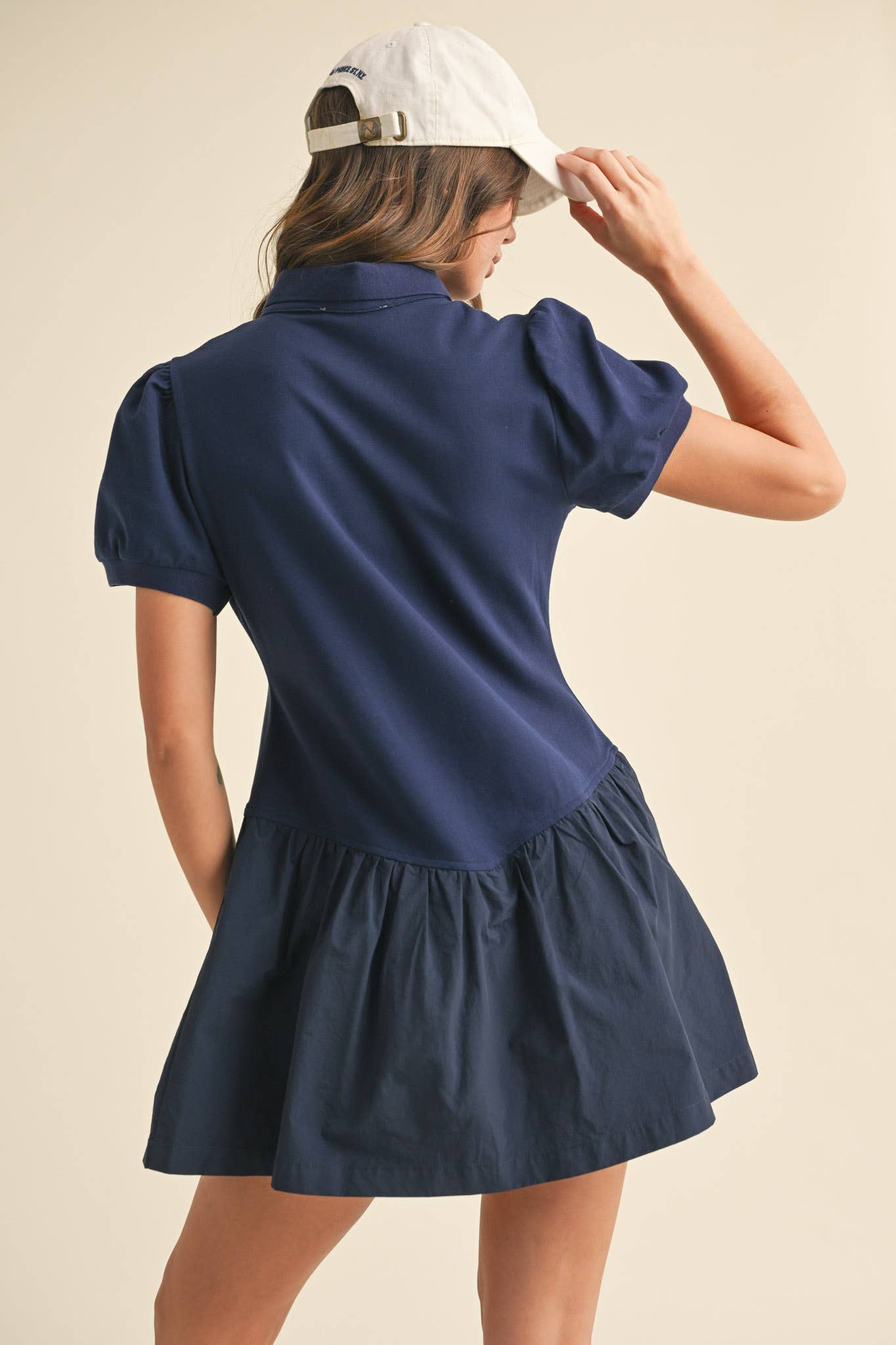 BUTTER YELLOW POLO DROP WAIST MINI DRESS