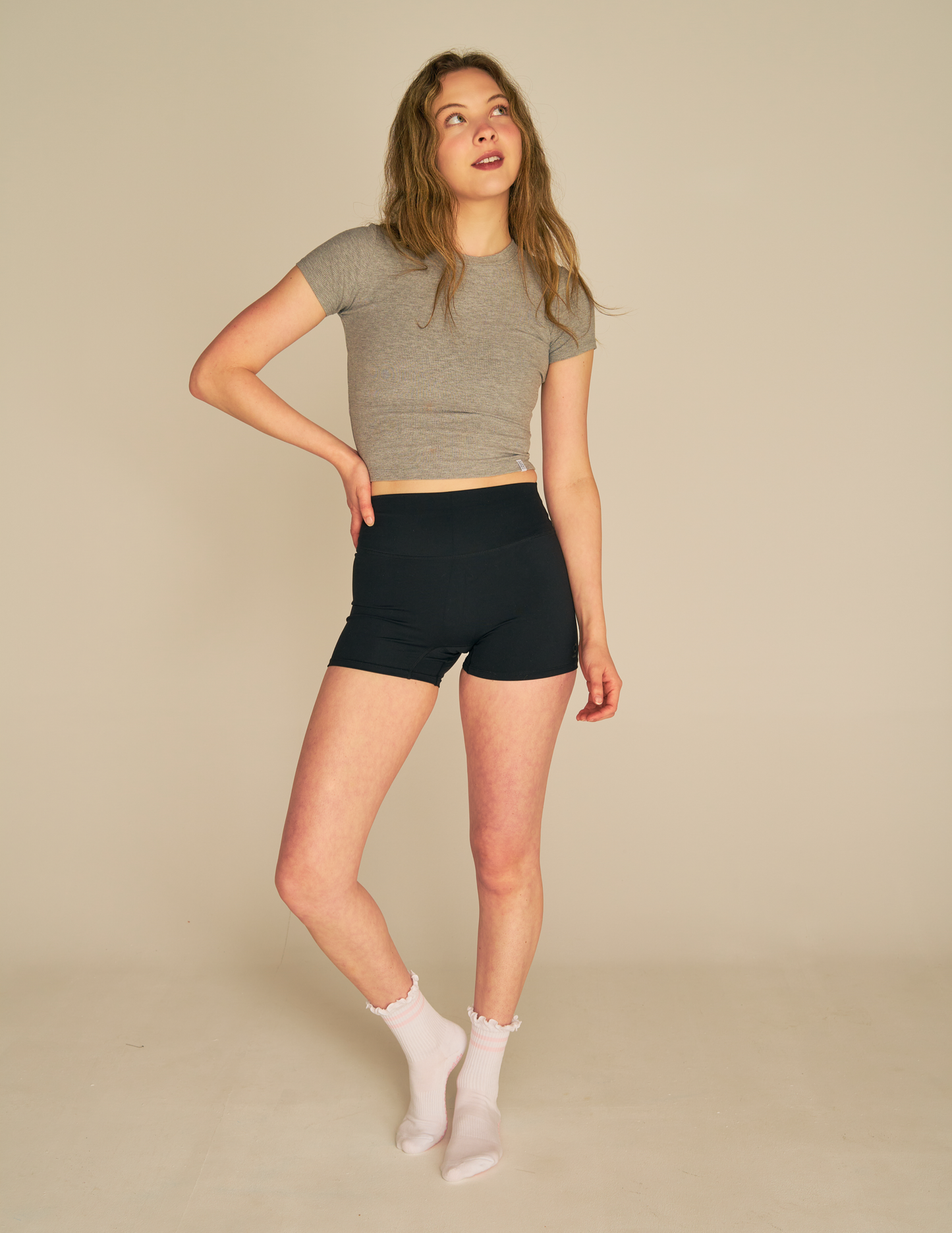 The Tall Ruffle Grip Sock: White/Pink