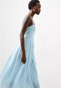 french connection blue beaded dress French Connection Beaded Mae Blue Bird Dress Sz 6