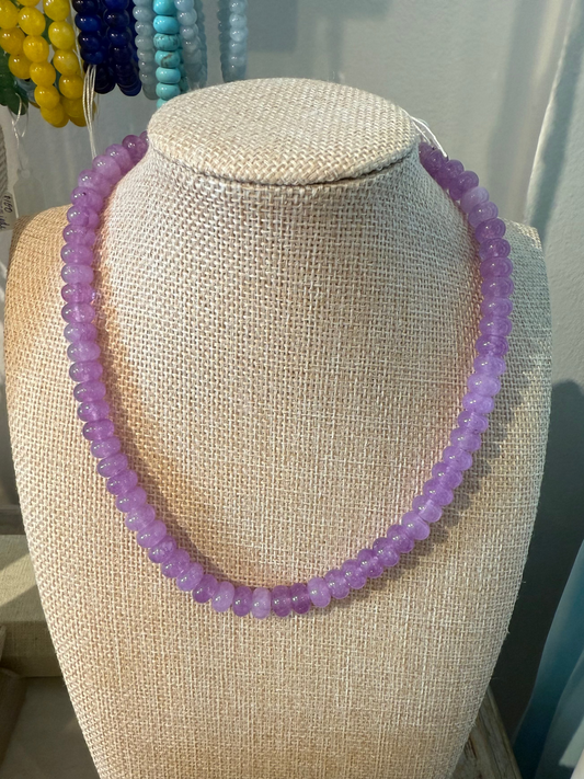 PURPLE JADE BEADED NECKLACE - HANDMADE IN CHARLESTON