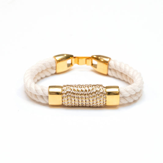 Tremont - Ivory/Metallic Gold - Nautical Rope Bracelet: M
