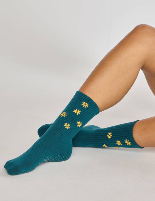 The Daisy Grip Sock: Deep Ocean