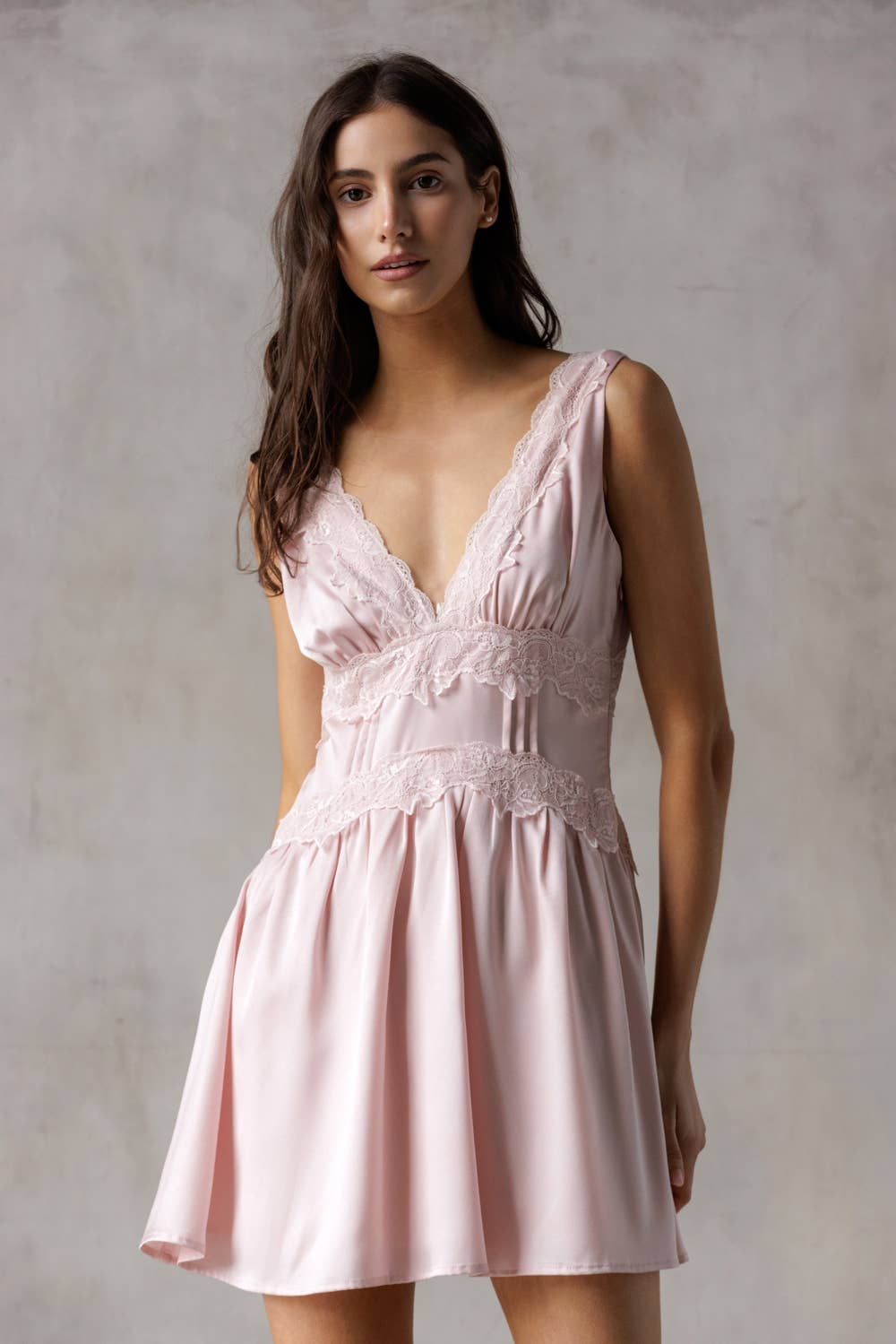 PINK SILK SLIP DRESS