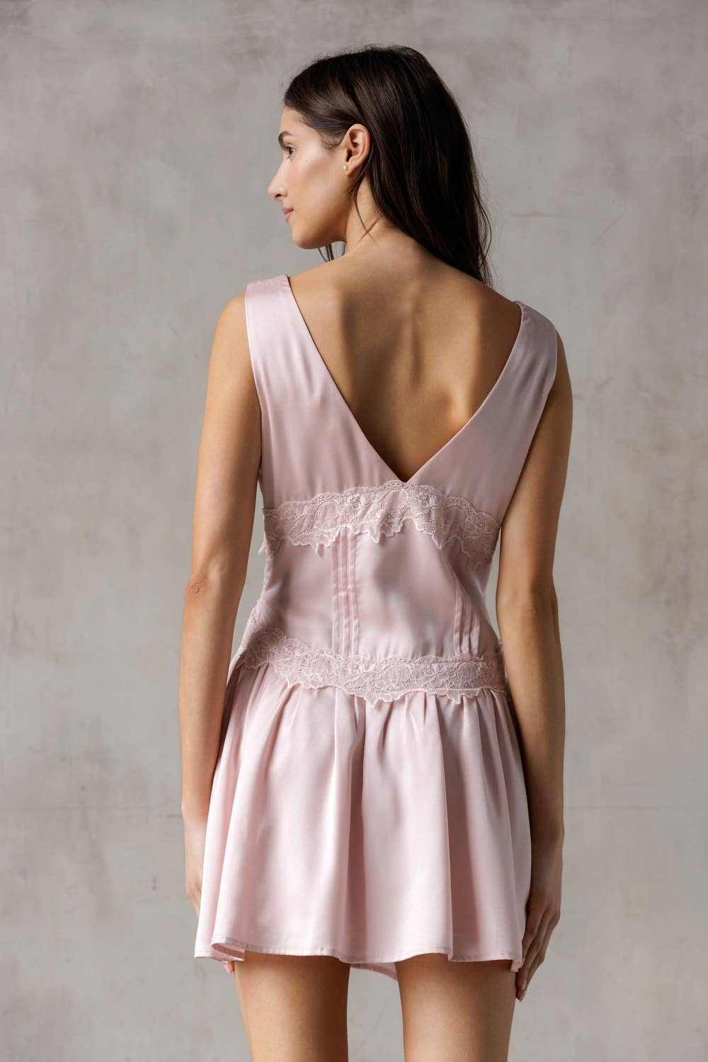 PINK SILK SLIP DRESS