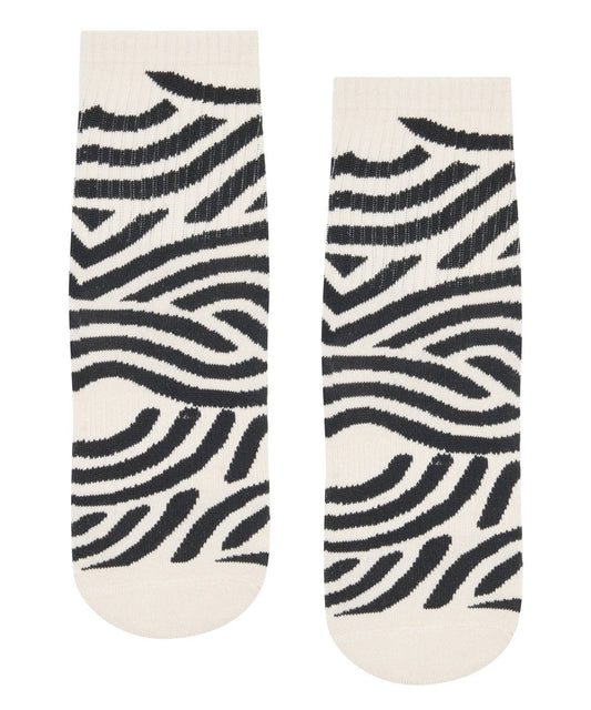 Crew Non Slip Grip Socks - Monochrome Swirl: Medium